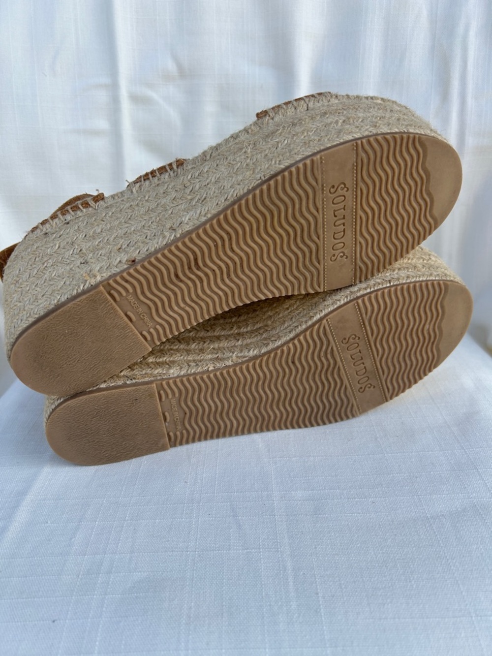 Saludos Women’s Brown Suede Espadrille Platform Sandals - Picture 2 of 3